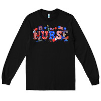 Black 4th of july nurse Long Sleeve Tee - NancyCooperArtShop