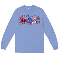 Colony Blue 4th of july nurse Long Sleeve Tee - NancyCooperArtShop