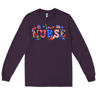 Plum 4th of july nurse Long Sleeve Tee - NancyCooperArtShop