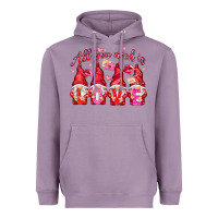 Lavender All you need is love gnomies Valentine's Day Heavyweight Hoodie - HowdyJamesFarm