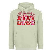 Matcha All you need is love gnomies Valentine's Day Heavyweight Hoodie - HowdyJamesFarm