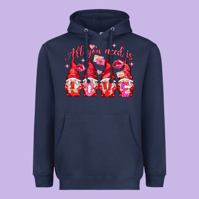 All You Need Is Love Gnomies Valentine's Day Heavyweight Hoodie Designed By Howdyjamesfarm