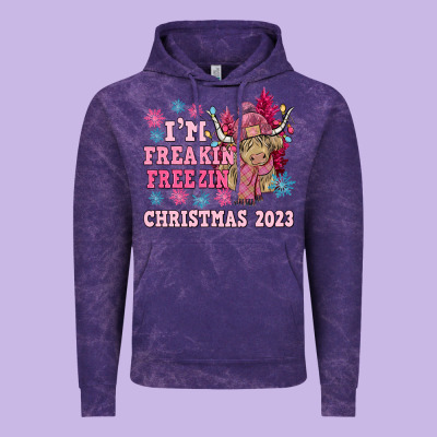 I'm Freakin Freezin Christmas 2023 Vintage Hoodie Designed By Nancycooperartshop