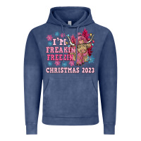 Vintage Denim i'm freakin freezin christmas 2023 Vintage Hoodie - NancyCooperArtShop