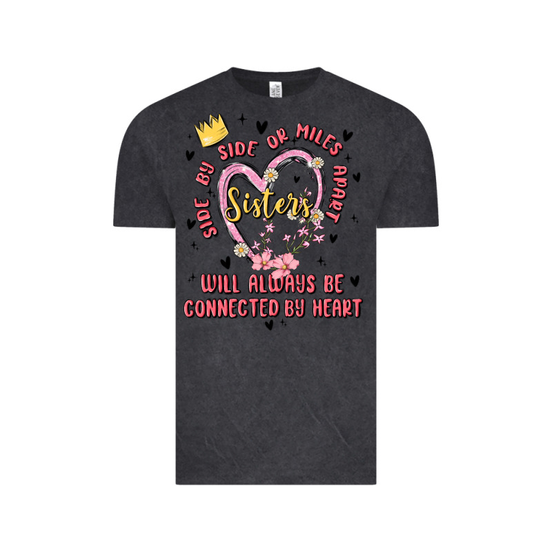 Side By Side Or Miles Apart Sisters Will Always Be Connected By Heart Vintage Tee by MaliasSmallBusiness | Teevron