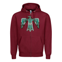 Burgundy Cowhide Aztec Thunderbird Zipper Hoodie - Bettercallsaul