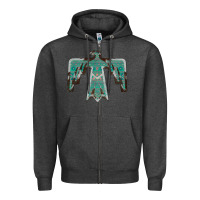 Charcoal Heather Cowhide Aztec Thunderbird Zipper Hoodie - Bettercallsaul