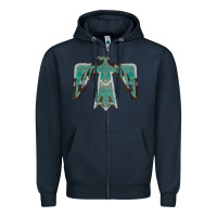 Navy Cowhide Aztec Thunderbird Zipper Hoodie - Bettercallsaul