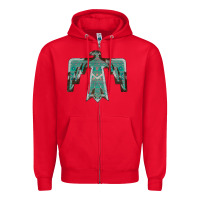 Red Cowhide Aztec Thunderbird Zipper Hoodie - Bettercallsaul