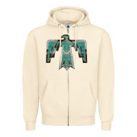 Sandshell Cowhide Aztec Thunderbird Zipper Hoodie - Bettercallsaul