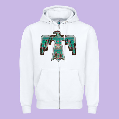 Cowhide Aztec Thunderbird Zipper Hoodie Designed By Bettercallsaul