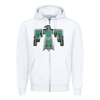 White Cowhide Aztec Thunderbird Zipper Hoodie - Bettercallsaul