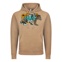 Vintage Coffee mama bear sunflowers leopard cowhide mother's day Vintage Hoodie - Jasminsmagicworld