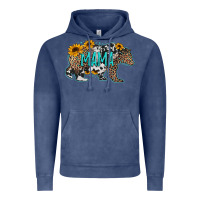 Vintage Denim mama bear sunflowers leopard cowhide mother's day Vintage Hoodie - Jasminsmagicworld