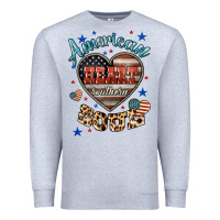 Heather Grey American heart southern soul Premium Sweatshirt - HowdyJamesFarm