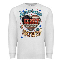 Oatmeal Heather American heart southern soul Premium Sweatshirt - HowdyJamesFarm