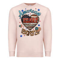 Pale Pink American heart southern soul Premium Sweatshirt - HowdyJamesFarm