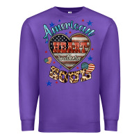 Purple American heart southern soul Premium Sweatshirt - HowdyJamesFarm