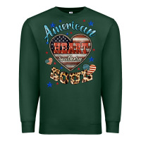 Sports Green American heart southern soul Premium Sweatshirt - HowdyJamesFarm