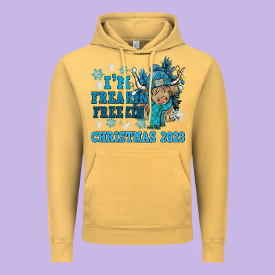 I'm Freakin Freezin Christmas 2023 Vintage Hoodie Designed By Nancycooperartshop
