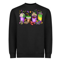 Black mardi gras coffee cups Heavyweight Sweatshirt - MaliasSmallBusiness