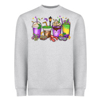 Heather Grey mardi gras coffee cups Heavyweight Sweatshirt - MaliasSmallBusiness