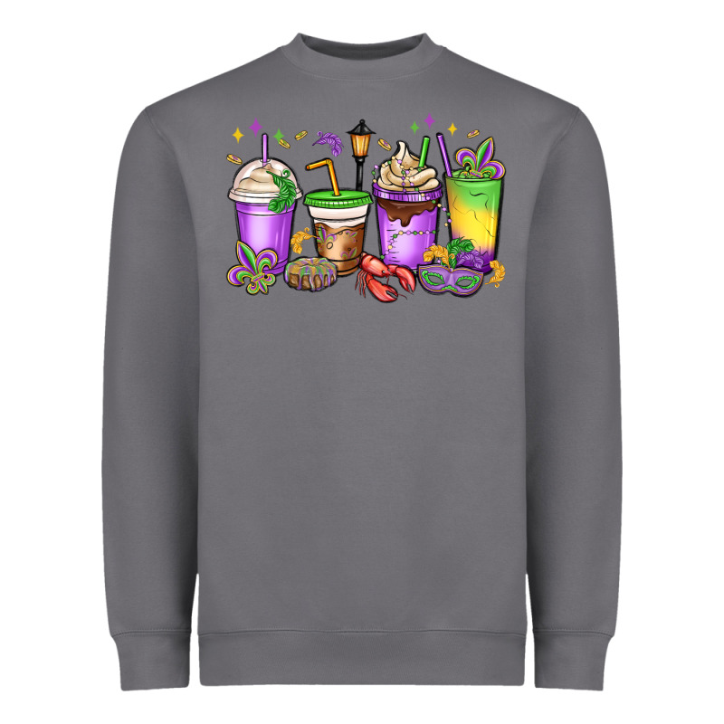Mardi Gras Coffee Cups Heavyweight Sweatshirt by MaliasSmallBusiness | Teevron