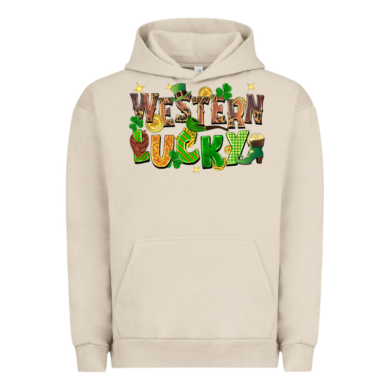 Western Lucky St. Patricks Day Urban Hoodie by FaDigitalArtStudio | Teevron