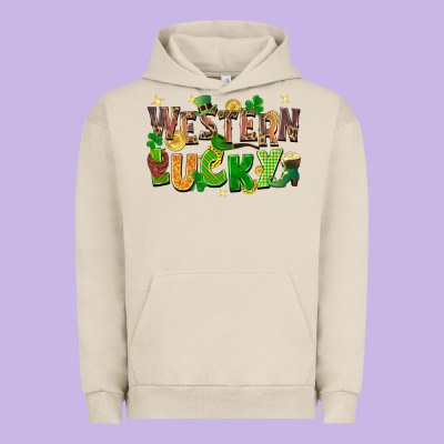 Western Lucky St. Patricks Day Urban Hoodie Designed By Fadigitalartstudio