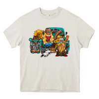Cream western Truck with gnomes Heavy Core Tee - HRA Design Shop
