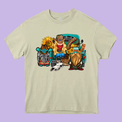 Western Truck With Gnomes Heavy Core Tee Designed By Hra Design Shop