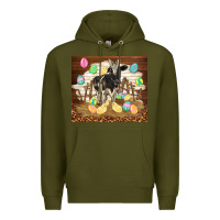 Army Green cow and chick easter Premium Hoodie - TumblerDesignByShophia