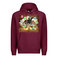 Burgundy cow and chick easter Premium Hoodie - TumblerDesignByShophia