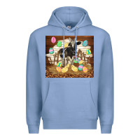 Colony Blue cow and chick easter Premium Hoodie - TumblerDesignByShophia