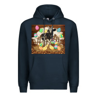Navy cow and chick easter Premium Hoodie - TumblerDesignByShophia