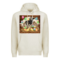 Oatmeal Heather cow and chick easter Premium Hoodie - TumblerDesignByShophia
