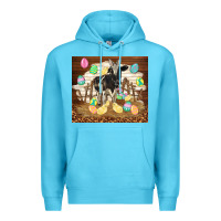 Ocean Blue cow and chick easter Premium Hoodie - TumblerDesignByShophia