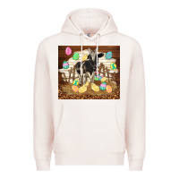Pale Pink cow and chick easter Premium Hoodie - TumblerDesignByShophia