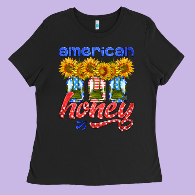 American Honey Sunflower Mason Jar Ladies Tee Designed By Hra Design Shop