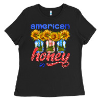 Black american honey sunflower mason jar Ladies Tee - HRA Design Shop