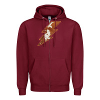Burgundy Cowhide Patterned Lightning Zipper Hoodie - Bettercallsaul