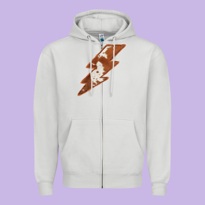 Cowhide Patterned Lightning Zipper Hoodie Designed By Bettercallsaul