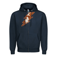 Navy Cowhide Patterned Lightning Zipper Hoodie - Bettercallsaul