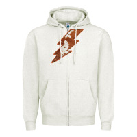 Oatmeal Heather Cowhide Patterned Lightning Zipper Hoodie - Bettercallsaul