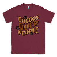 Burgundy doggos over people Classic Tee - MaliasSmallBusiness