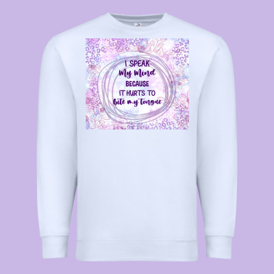 It Hurts To Bite My Tongue Premium Sweatshirt Designed By Tumblerdesignbyshophia