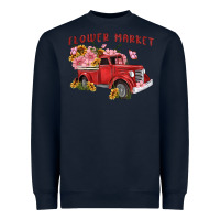 Navy flower market Heavyweight Sweatshirt - MaliasSmallBusiness