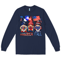 Navy America yall Long Sleeve Tee - NancyCooperArtShop