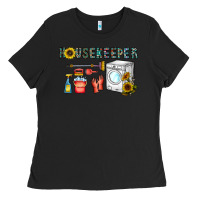 Black housekeeper Ladies Tee - CowhideDigitalArt