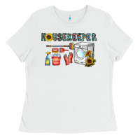 White housekeeper Ladies Tee - CowhideDigitalArt